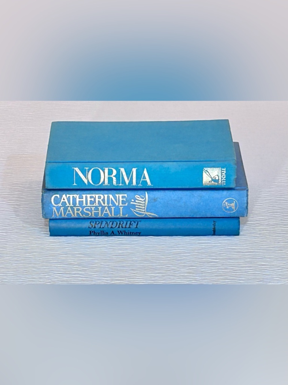 Vintage Blue Decorative Book Stack